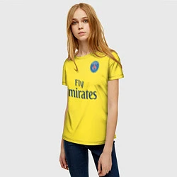 Футболка женская PSG FC: Yellow, цвет: 3D-принт — фото 2