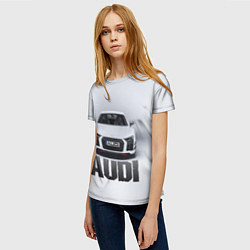 Футболка женская Audi серебро, цвет: 3D-принт — фото 2
