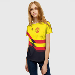 Футболка женская Man United FC: Yellow style, цвет: 3D-принт — фото 2