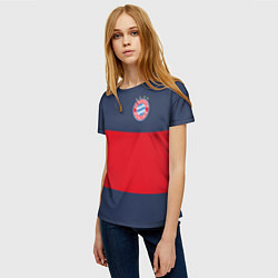 Футболка женская Bayern Munchen - Red-Blue FCB 2022 NEW, цвет: 3D-принт — фото 2