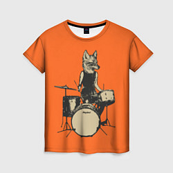 Футболка женская Drums Fox, цвет: 3D-принт