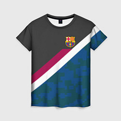 Футболка женская FC Barcelona: Sport Camo, цвет: 3D-принт