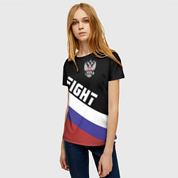 Футболка женская Fight Russia, цвет: 3D-принт — фото 2