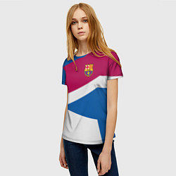 Футболка женская FC Barcelona: Sport Geometry, цвет: 3D-принт — фото 2