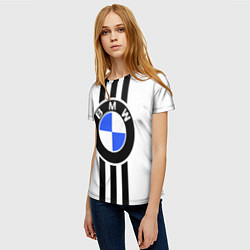 Футболка женская BMW: Black Strips, цвет: 3D-принт — фото 2
