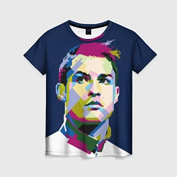 Футболка женская Cristiano Ronaldo Art, цвет: 3D-принт