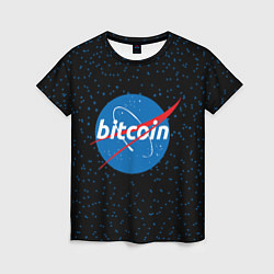 Футболка женская Bitcoin NASA, цвет: 3D-принт