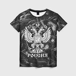 Женская футболка Россия: Серый мотив