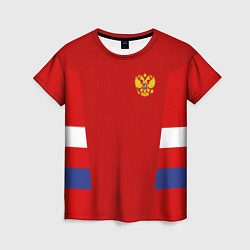 Женская футболка Russia: Sport Tricolor