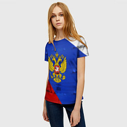 Футболка женская Россия: триколор, цвет: 3D-принт — фото 2