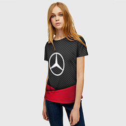 Футболка женская Mercedes Benz: Grey Carbon, цвет: 3D-принт — фото 2