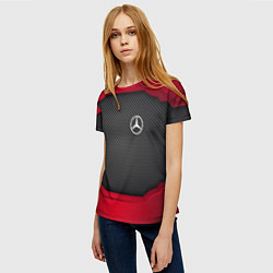 Футболка женская Mercedes Benz: Metal Sport, цвет: 3D-принт — фото 2