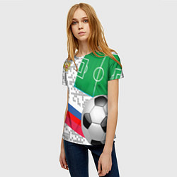 Футболка женская Русский футбол, цвет: 3D-принт — фото 2