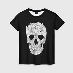 Женская футболка Sketchy Cat Skull