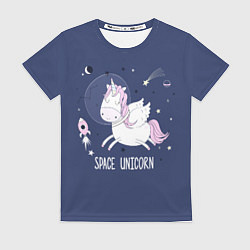Футболка женская Space unicorn, цвет: 3D-принт