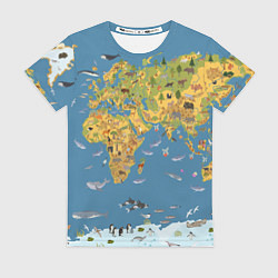 Женская футболка Карта мира детская