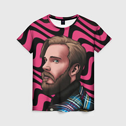 Футболка женская Pink PewDiePie, цвет: 3D-принт