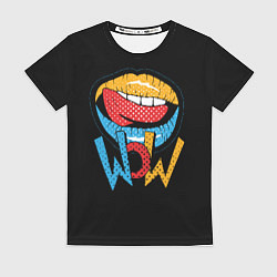 Футболка женская Wow - lips with tongue, цвет: 3D-принт