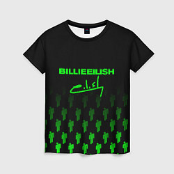 Футболка женская Billie Eilish: Green & Black Autograph, цвет: 3D-принт