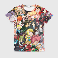 Женская футболка Аниме коллаж