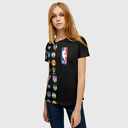 Футболка женская NBA Team Logos 2, цвет: 3D-принт — фото 2