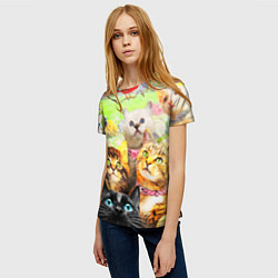 Футболка женская КОТЫ, цвет: 3D-принт — фото 2