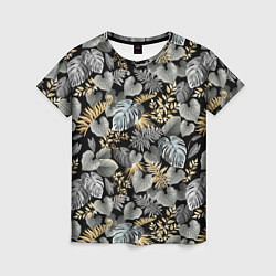 Футболка женская Серебряные листочки, цвет: 3D-принт