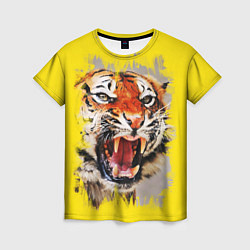Футболка женская Оскал тигра, цвет: 3D-принт