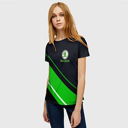Футболка женская SKODA, цвет: 3D-принт — фото 2