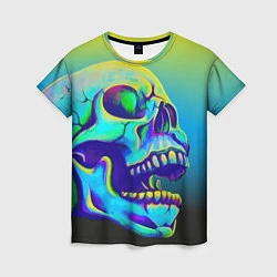 Футболка женская Neon skull, цвет: 3D-принт