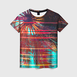 Футболка женская Palm glitch art, цвет: 3D-принт