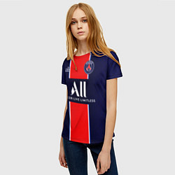 Футболка женская PSG домашняя сезон 2021, цвет: 3D-принт — фото 2