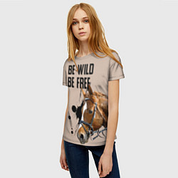 Футболка женская Be wild be free, цвет: 3D-принт — фото 2