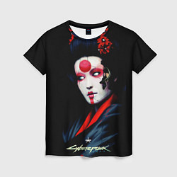 Женская футболка Cyberpunk 2077 самурай
