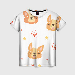 Футболка женская Милый Корги, цвет: 3D-принт