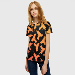 Футболка женская Узи, цвет: 3D-принт — фото 2