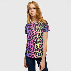 Футболка женская Neon Leopard Pattern, цвет: 3D-принт — фото 2