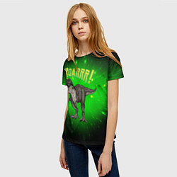 Футболка женская Roarrr! Динозавр T-rex, цвет: 3D-принт — фото 2