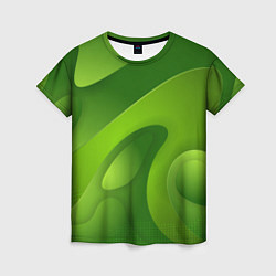 Футболка женская 3d Green abstract, цвет: 3D-принт