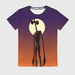 Футболка женская Сиреноголовый Хоррор Закат, цвет: 3D-принт