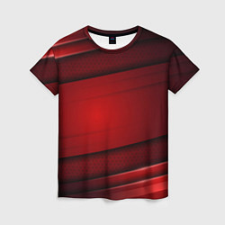 Женская футболка 3D red Абстрактные линии