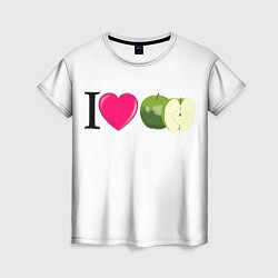 Футболка женская I LOVE APPLE, цвет: 3D-принт