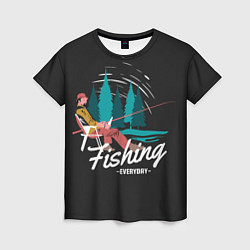 Футболка женская Рыбалка Fishing, цвет: 3D-принт