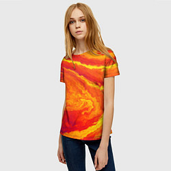 Футболка женская ПЯТНО ЮПИТЕРА ОРАНЖЕВЫЙ ГРАНЖ, цвет: 3D-принт — фото 2