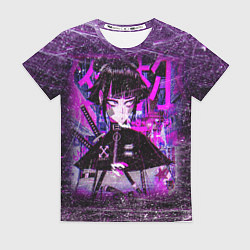 Женская футболка Cyberpunk Samurai Anime