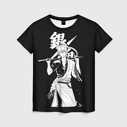 Футболка женская Гинтоки Саката держит меч Гинтама, цвет: 3D-принт
