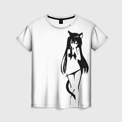 Футболка женская Чб Неко в лифчике, цвет: 3D-принт