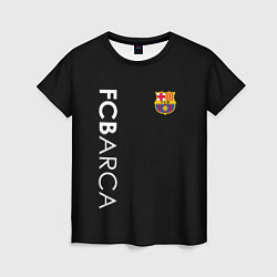 Футболка женская FC BARCA BLACK STYLE, цвет: 3D-принт