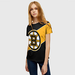 Футболка женская Бостон Брюинз, Boston Bruins, цвет: 3D-принт — фото 2