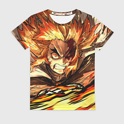 Футболка женская Убийца демонов - Ренгоку Кёджуро, цвет: 3D-принт